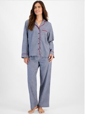 Charter Club Women's 2-Pc. Cotton Flannel Packaged Pajamas Set, Gingham Check